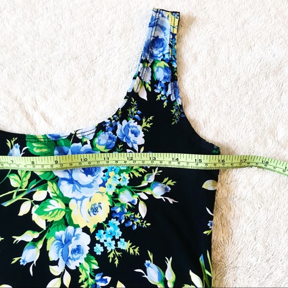 🌷ECLIPSE Slinky Floral Tank Top M - Picture 2 of 5